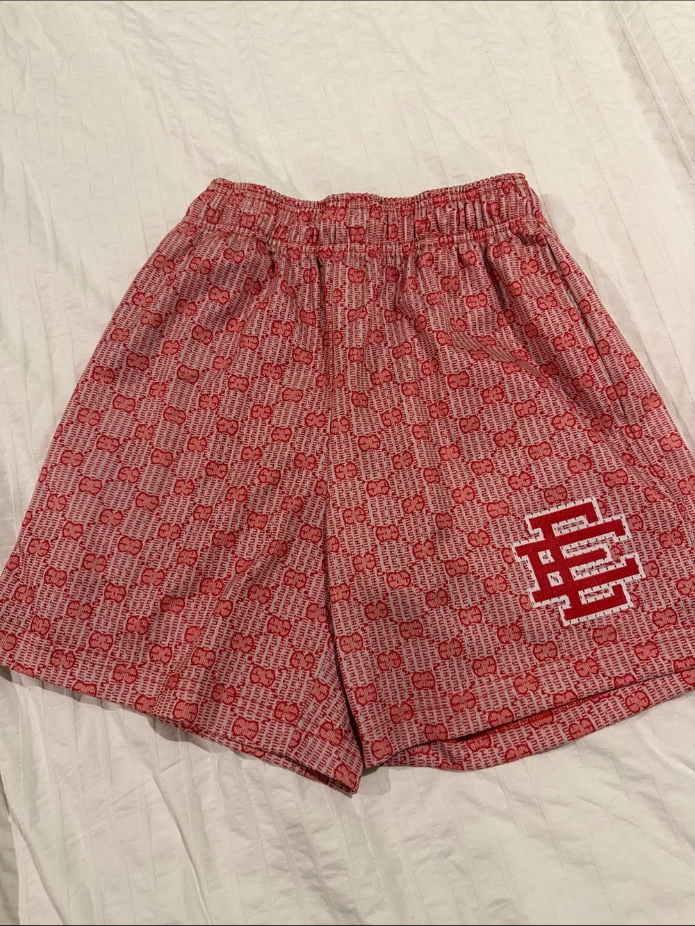 Eric Emanuel Made in New York Red Logo Shorts